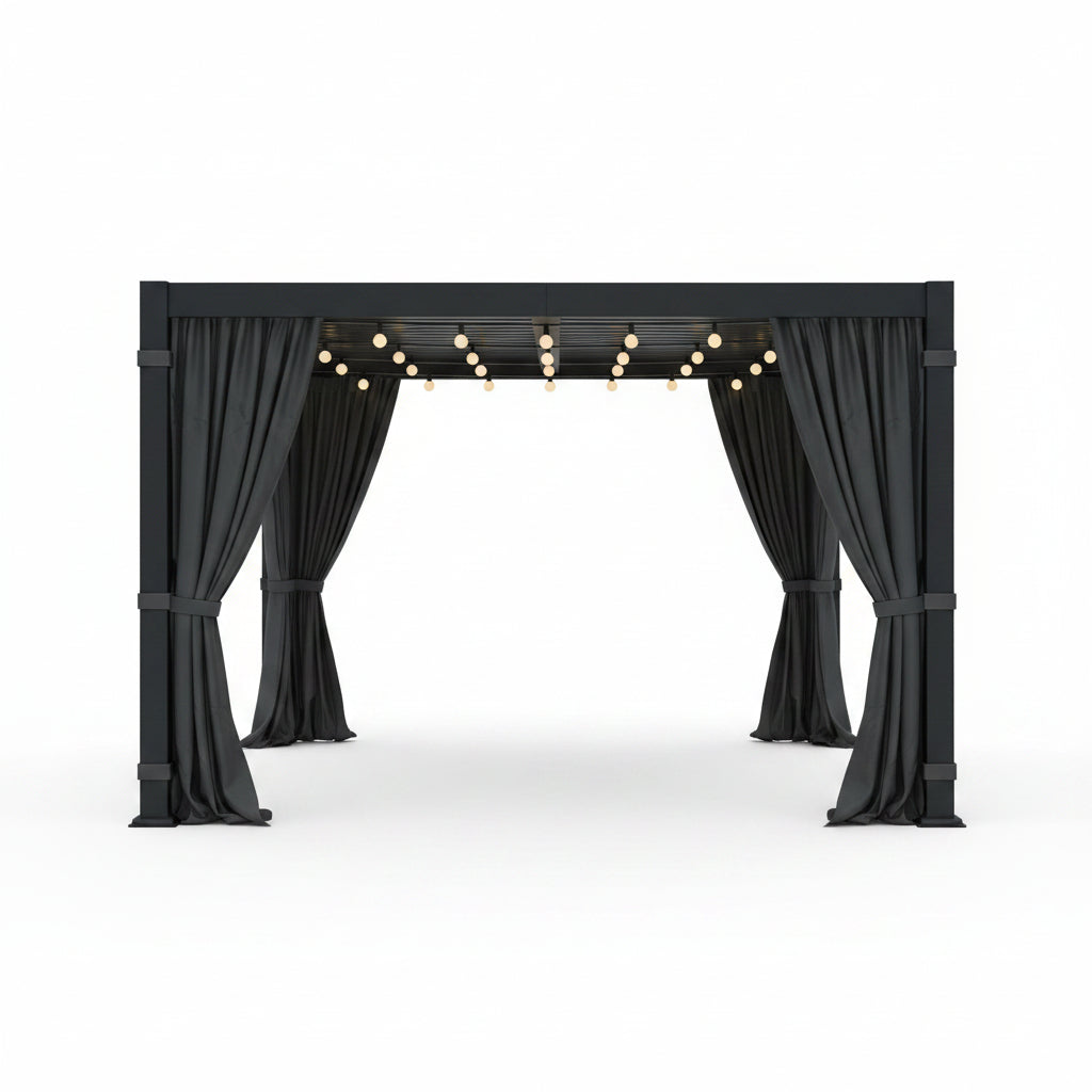 10' X 12' Pergola with Adjustable Louvered Roof and Aluminum Frame
