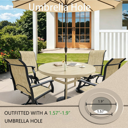 Outdoor Patio Furniture Set for 4 with Swivel Chairs - Waterproof, UV-Resistant